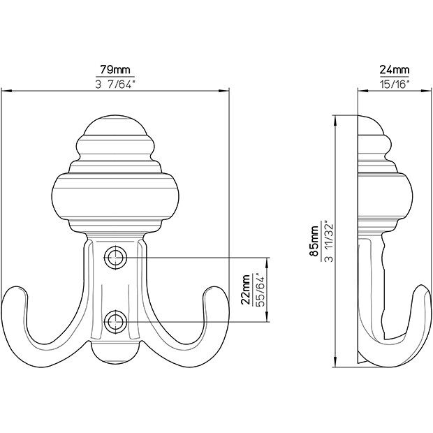 Крючок для одежды, отделка бронза античная