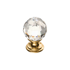 Ручка кнопка LUX, отделка под золото глянец + хрусталь Swarovski